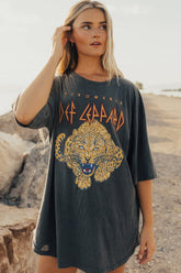 Def Leppard Oversized Band Tee Band Tees People of Leisure Vintage Black One Size 