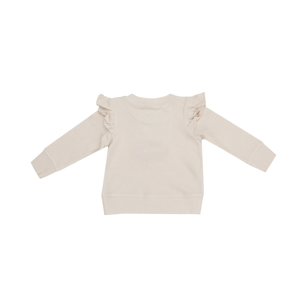 Ruffle Sweatshirt + Pink Bamboo Baby Bells - Footballs Waffle 640 Angel Dear 