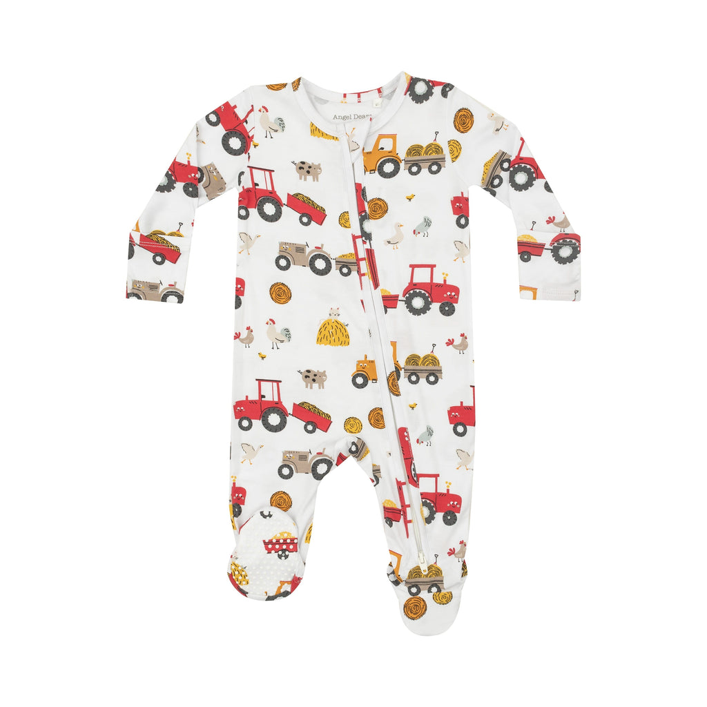 2 Way Zipper Footie | Happy Tractors Footies Angel Dear 