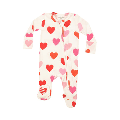 2 Way Zipper Footie - Big Hearts 651 Angel Dear 