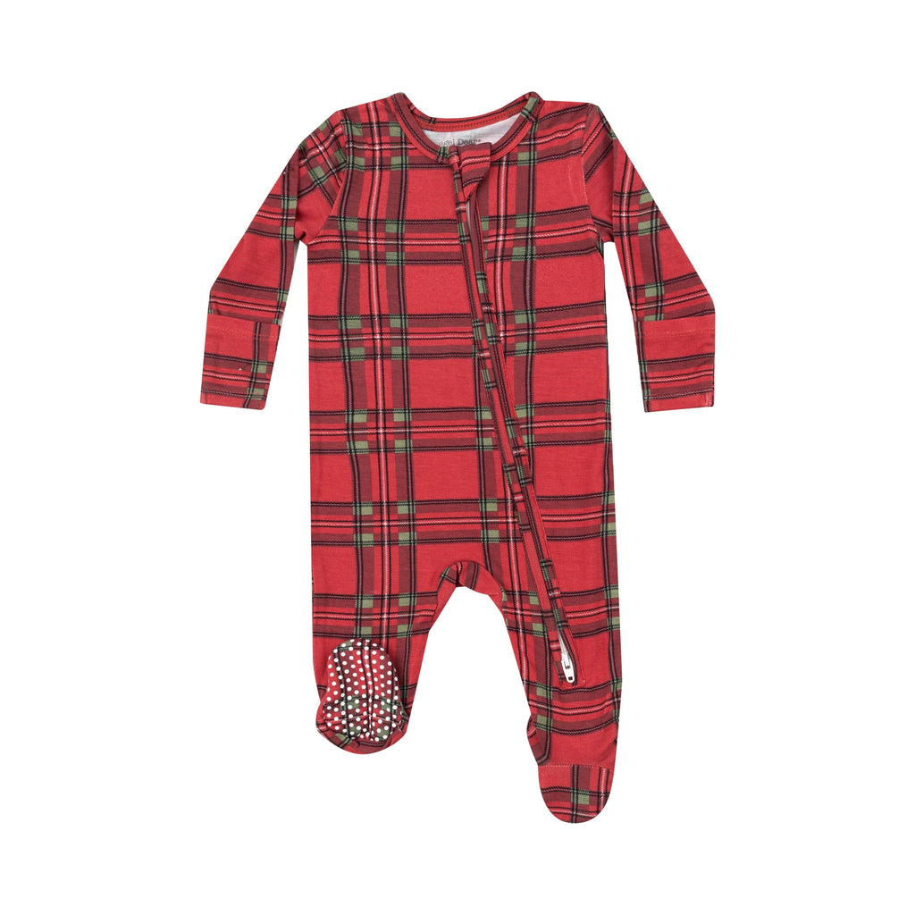 2 Way Zipper Footie - Vintage Holiday Plaid 651 Angel Dear 