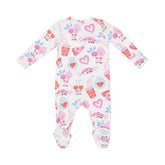 2 Way Zipper Footie | Love You Foodie Much Pink Zip Rompers Angel Dear 