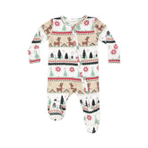 2 Way Zipper Footie - Reindeer Fair Isle 651 Angel Dear 