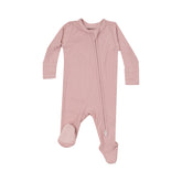 2 Way Zipper Footie - Solid Silver Pink Footies Angel Dear 