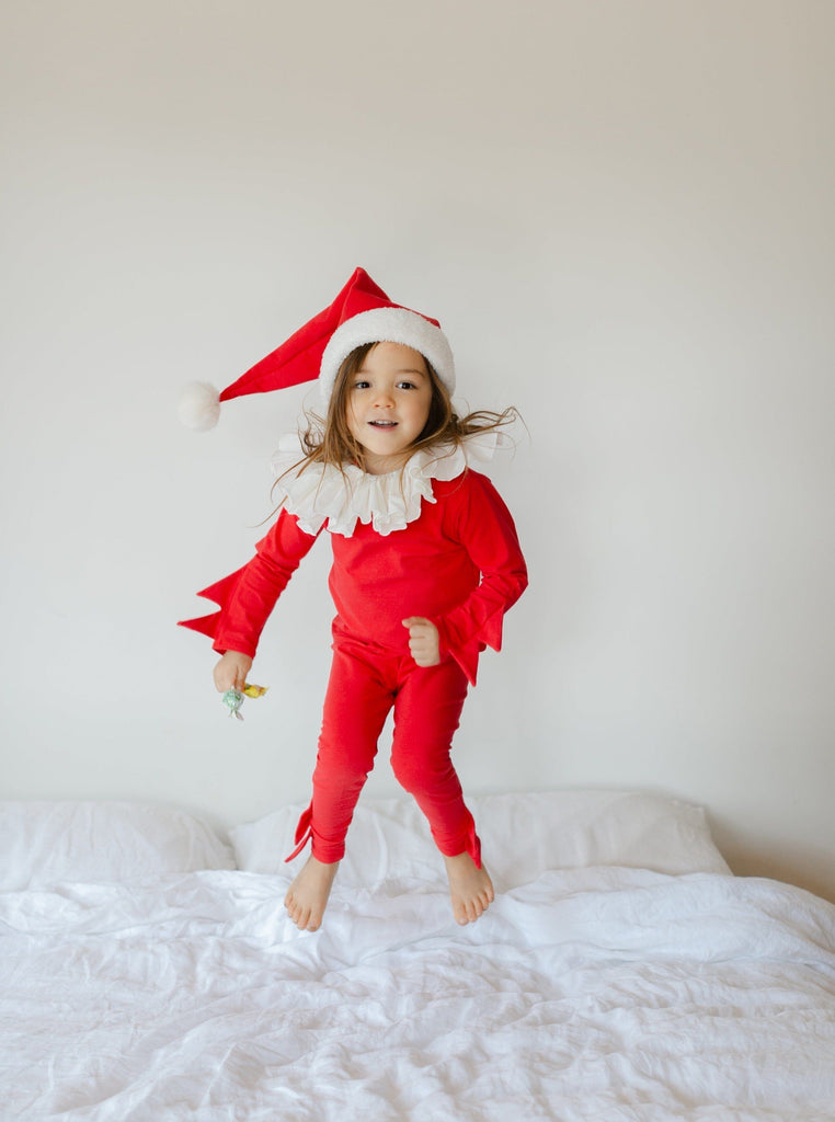 Red Holiday Elf Pajama Costume, Santa Costume Costumes Band of the Wild 