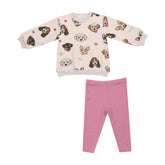 Puffy L/S Oversized Sweatshirt + Legging - Pretty Puppy Faces 410 Angel Dear 