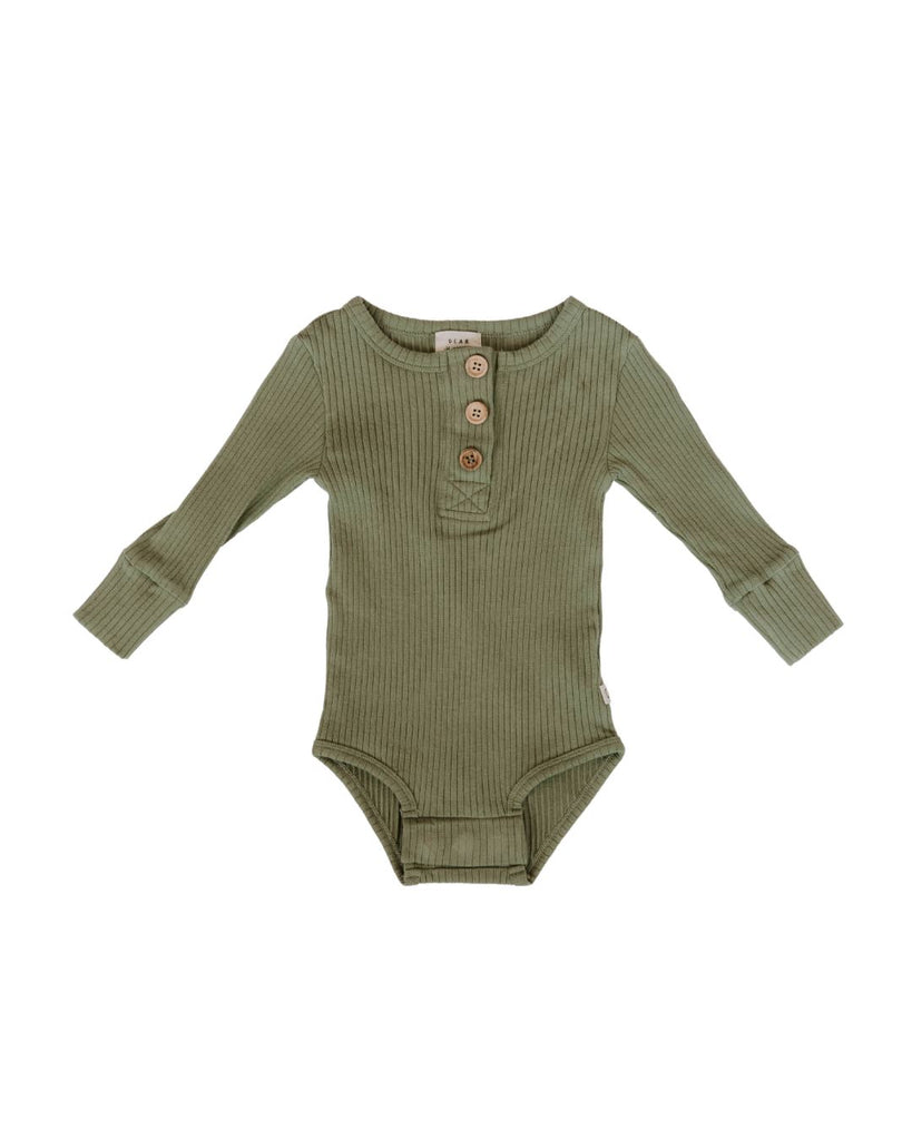 Organic Cotton Rib Magnetic Bodysuit Onesies Dear Hayden Basil Newborn 