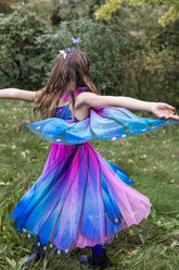 Blue Butterfly Twirl Dress with Wings & Headband Costumes Great Pretenders USA 