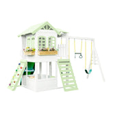 Reign Two Story Playhouse Custom Color Playhouses 2MamaBees Garden Green Yes 