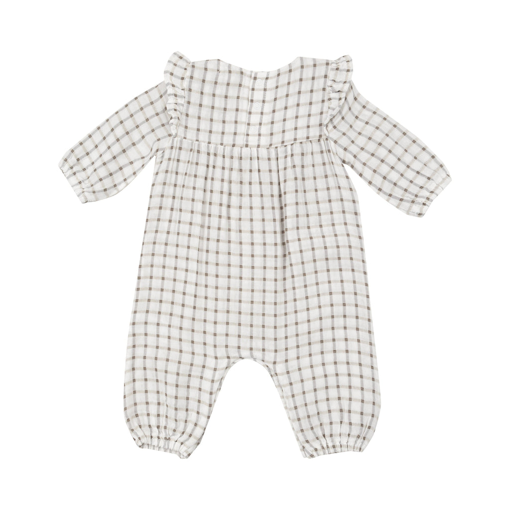 Ruffle Sleeve Romper - Cozy Plaid 217 Angel Dear 