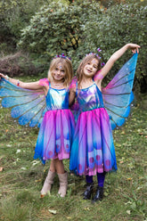 Blue Butterfly Twirl Dress with Wings & Headband Costumes Great Pretenders USA 