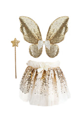 Gracious Gold Sequins Skirt, Wings, & Wand Costumes Great Pretenders USA 