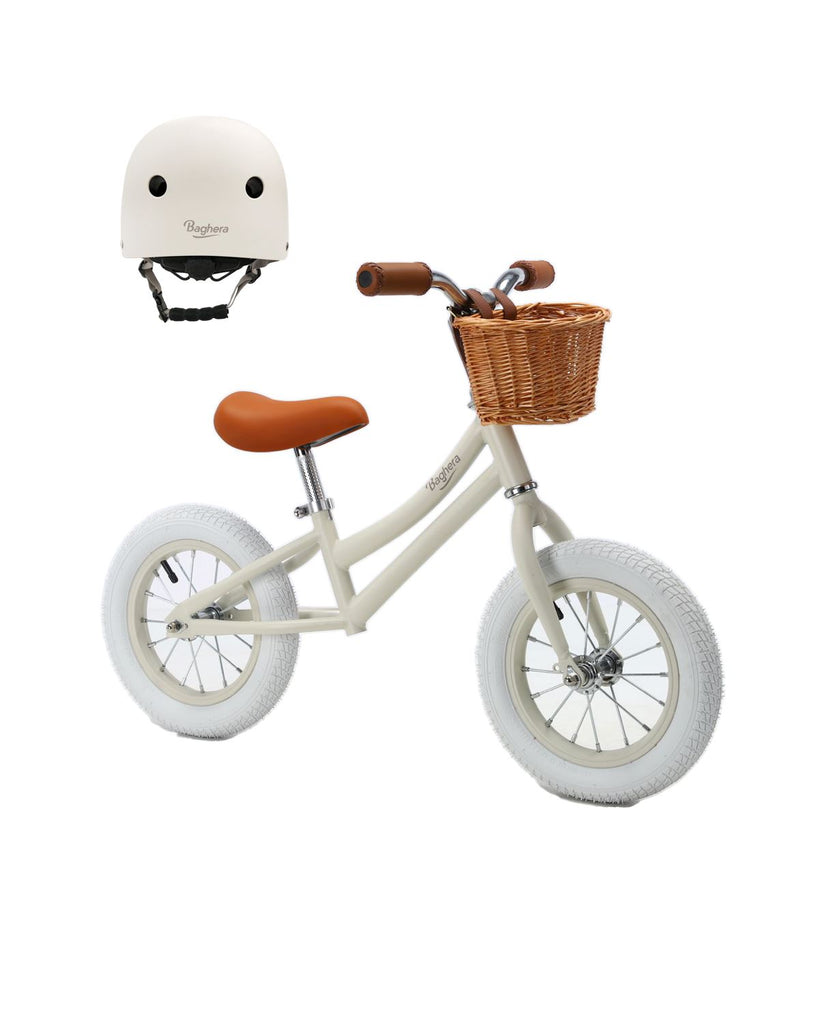 Ride-On Balance Bike Ivory White + Helmet Ride-Ons VICILink 