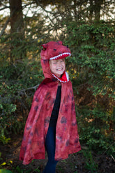 Red & Black Grandasaurus T-Rex Cape with Claws Costumes Great Pretenders USA 