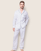 Men's Twill Pajama Set in Happy Hanukkah Men's Pajama Petite Plume 