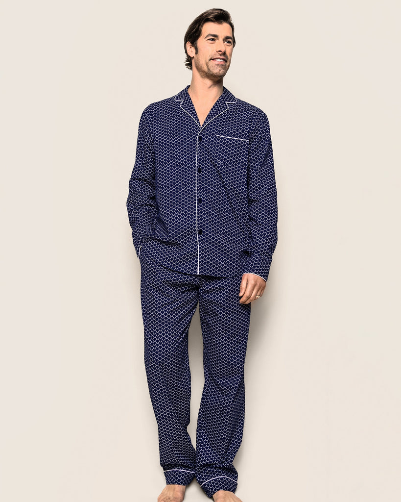 Men's Twill Pajama Set in Nordic Antlers Adult Sleepwear Petite Plume 