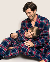 Men's Brushed Cotton Pajama Set in Windsor Tartan Adult Sleepwear Petite Plume 