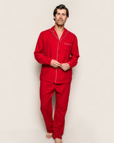 Men's Flannel Pajama Set in Red Adult Sleepwear Petite Plume 