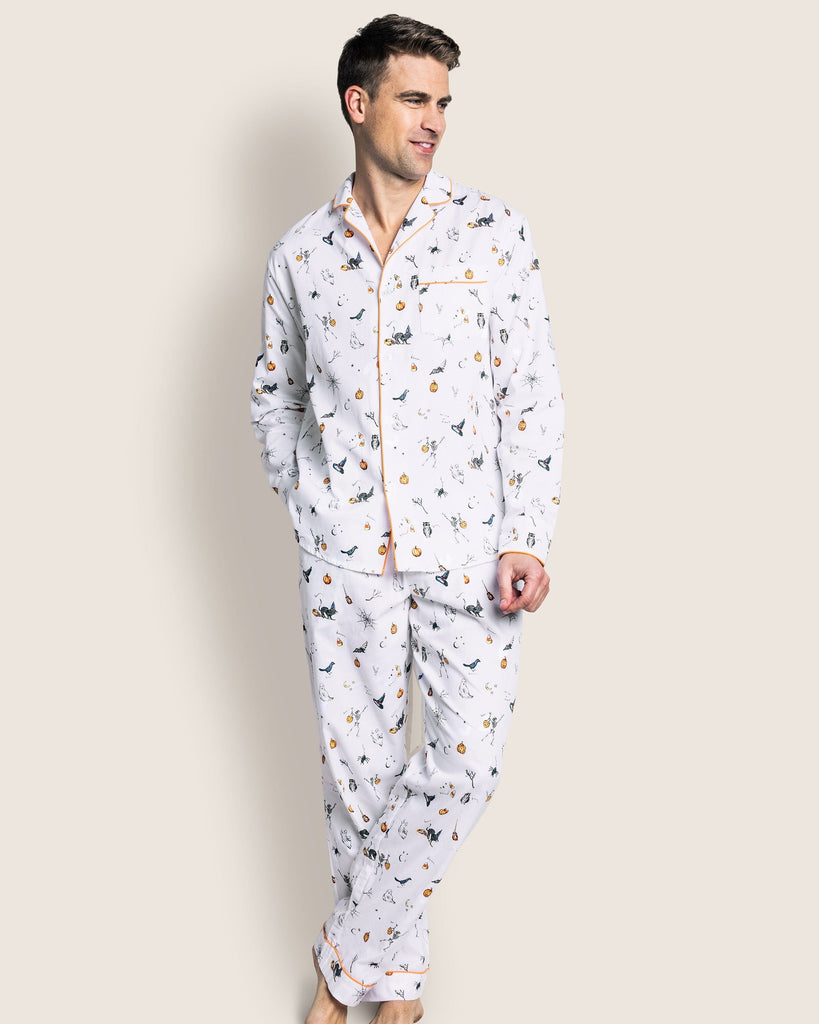 Men's Twill Pajama Set in Trick or Treat Men's Pajama Petite Plume 