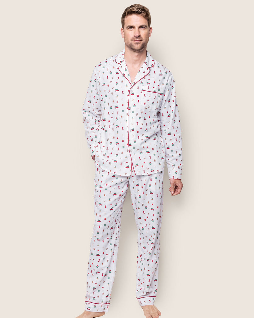 Men's Twill Pajama Set in Winter Nostalgia Men's Pajama Petite Plume 