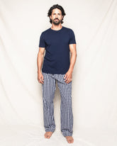 Men's Twill Pajama Pant in Navy Gingham Men's Pants Petite Plume 