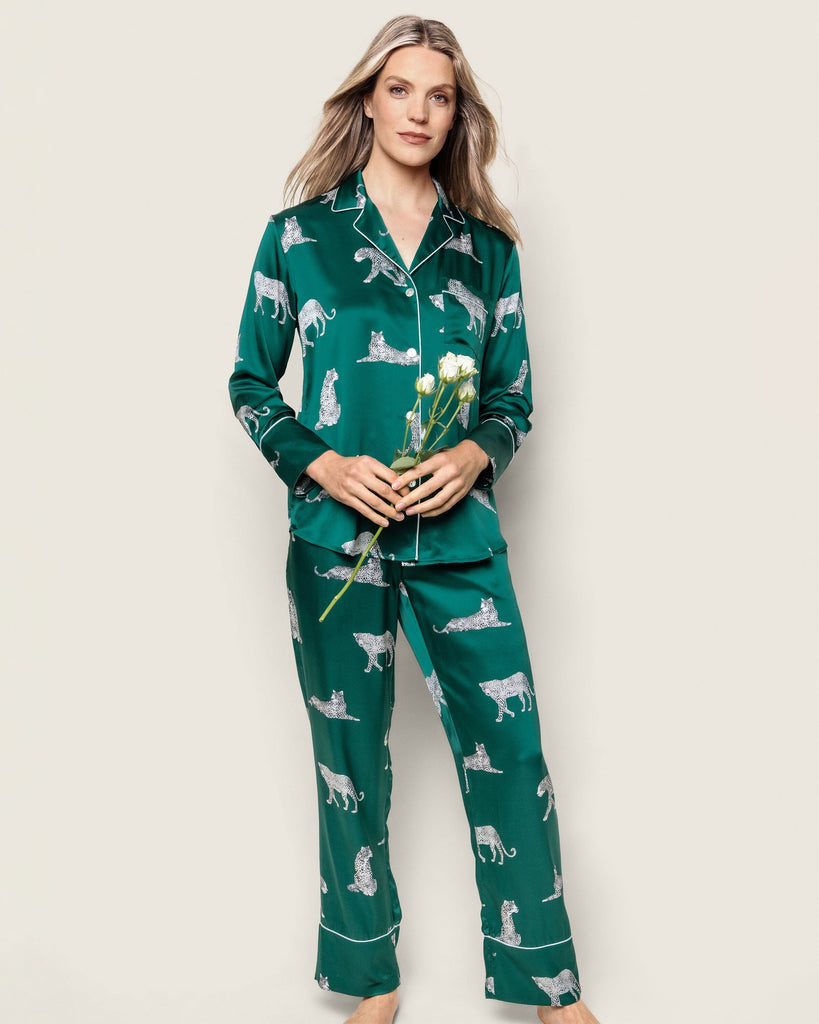 Women's Silk Pajama Set | Panthère de Luxe Pajama Sets Petite Plume 