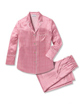 Women's Silk Pajama Set in Love Lines Women's Pajamas Petite Plume 