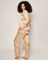 Women's Silk Pajama Set in Panthère Champagne Women's Pajamas Petite Plume 