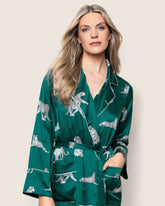 Women's Silk Long Robe | Panthère de Luxe Robes Petite Plume 