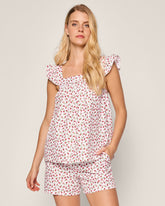 Women's Twill Clara Short Set in Petite Petals Women's Short Sleeve Short Set Petite Plume 