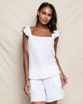 Women's Gauze Celeste Top | White Tank Tops Petite Plume 