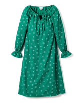 Women's Flannel Delphine Nightgown in Emerald Wonderland Women's Nightgown Petite Plume 