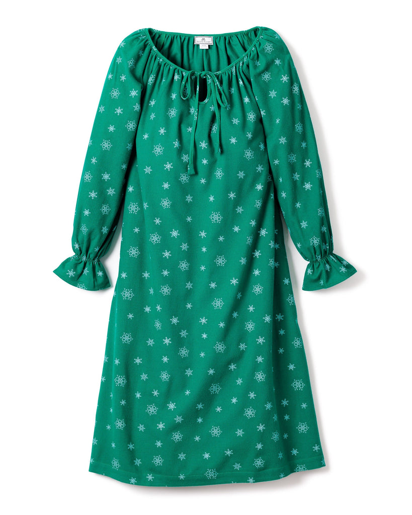 Women's Flannel Delphine Nightgown in Emerald Wonderland Women's Nightgown Petite Plume 