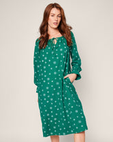 Women's Flannel Delphine Nightgown in Emerald Wonderland Women's Nightgown Petite Plume 