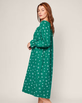 Women's Flannel Delphine Nightgown in Emerald Wonderland Women's Nightgown Petite Plume 