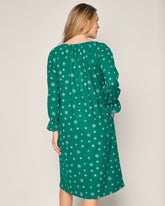 Women's Flannel Delphine Nightgown in Emerald Wonderland Women's Nightgown Petite Plume 