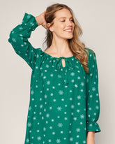 Women's Flannel Delphine Nightgown in Emerald Wonderland Women's Nightgown Petite Plume 