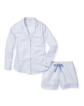 Women's Twill Long Sleeve Short Set | La Mer Pajama Sets Petite Plume 