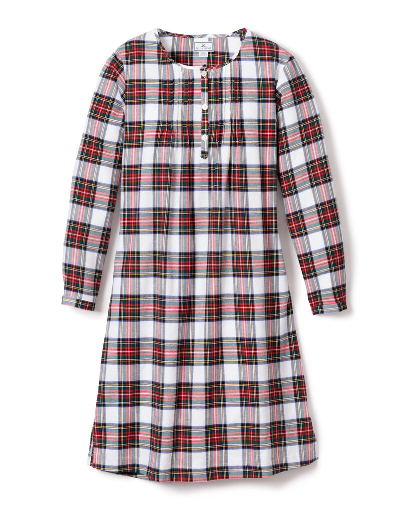 Women's Brushed Cotton Beatrice Nightgown in Balmoral Tartan Women's Nightgown Petite Plume 