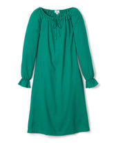 Women's Green Flannel Delphine Nightgown Women's Nightgown Petite Plume 