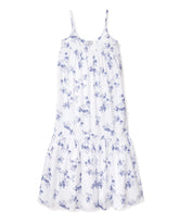 Women's Twill Chloé Nightgown in Indigo Floral Women's Nightgown Petite Plume 