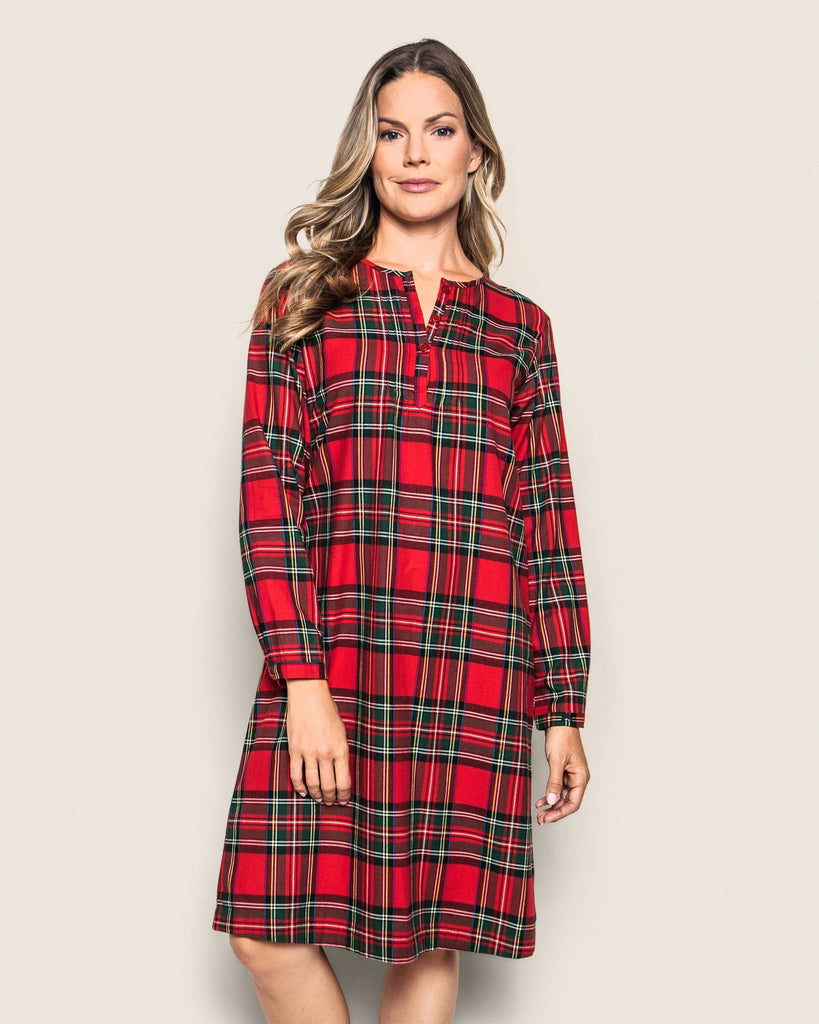 Women's Brushed Cotton Beatrice Nightgown in Imperial Tartan Women's Nightgown Petite Plume 