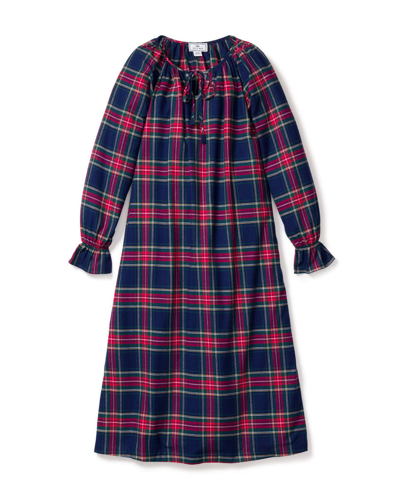 Women's Brushed Cotton Delphine Nightgown in Windsor Tartan Women's Nightgown Petite Plume 