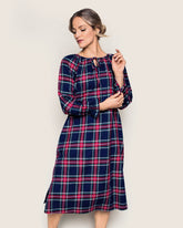 Women's Brushed Cotton Delphine Nightgown in Windsor Tartan Women's Nightgown Petite Plume 