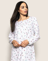 Women's Flannel Beatrice Nightgown in Après Ski Women's Nightgown Petite Plume 