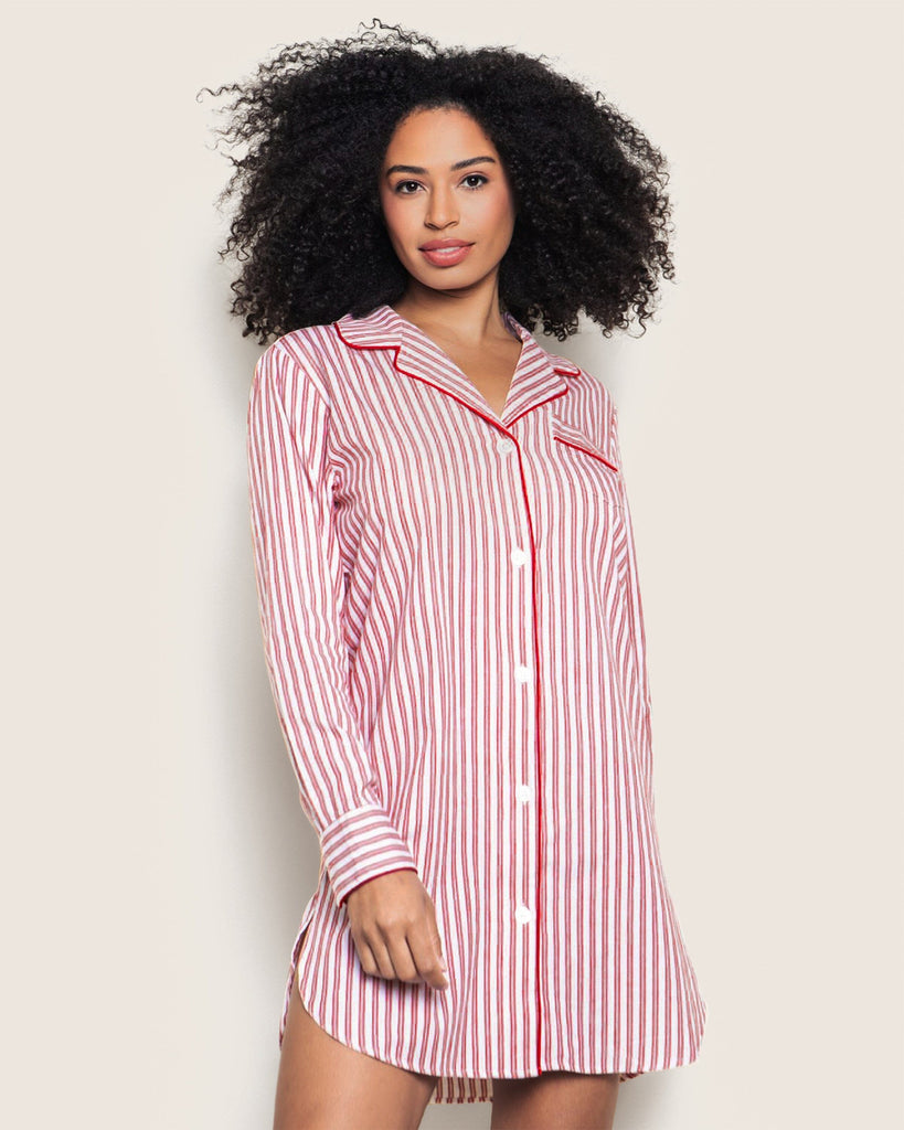 Women's Nightshirt | Antique Red Ticking Nightshirts Petite Plume 