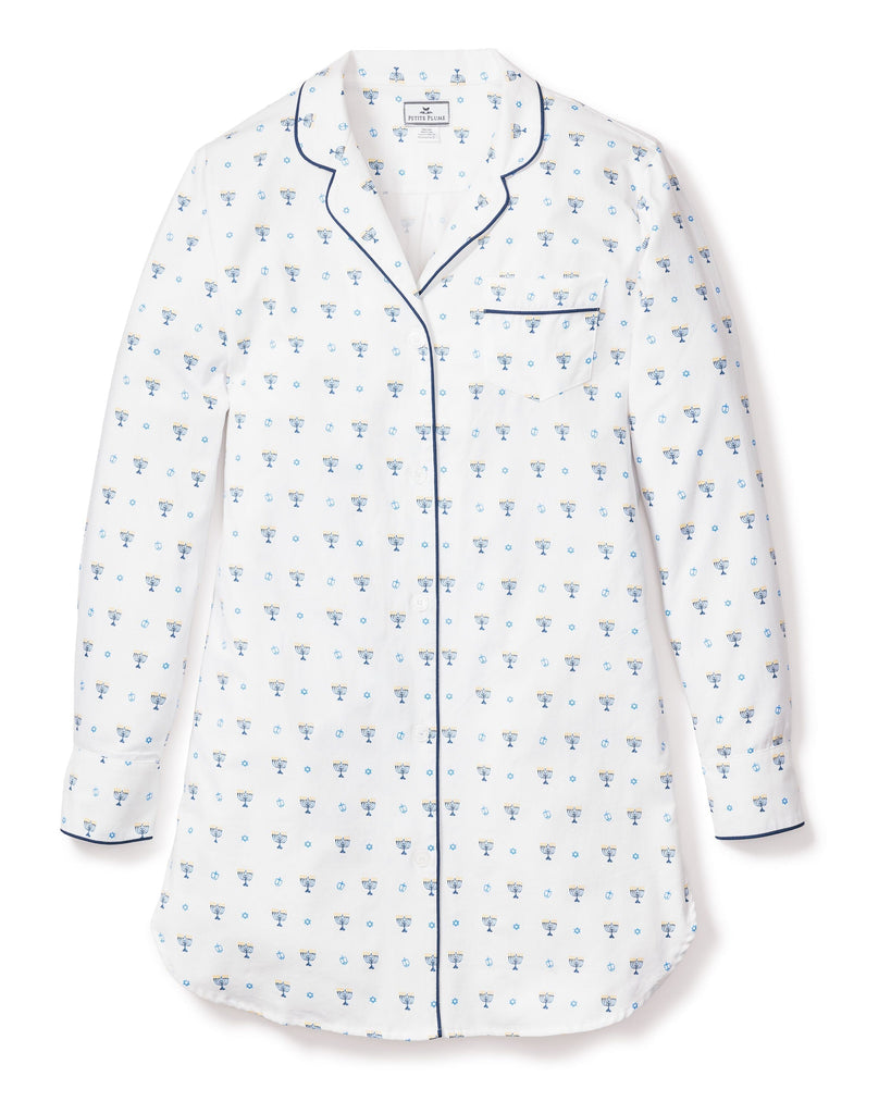 Women's Twill Nightshirt | Happy Hanukkah Nightshirts Petite Plume 