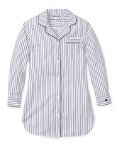 Women's Twill Nightshirt | Navy French Ticking Nightshirts Petite Plume 