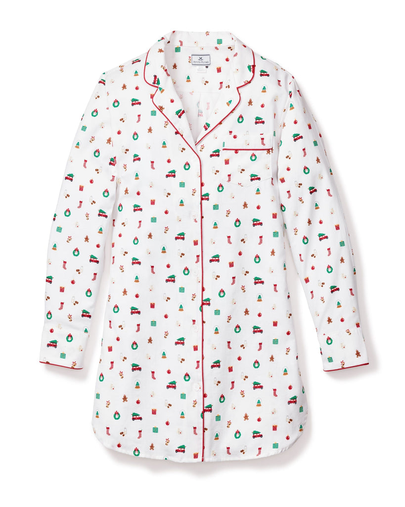 Women's Twill Nightshirt | Winter Nostalgia Nightshirts Petite Plume 