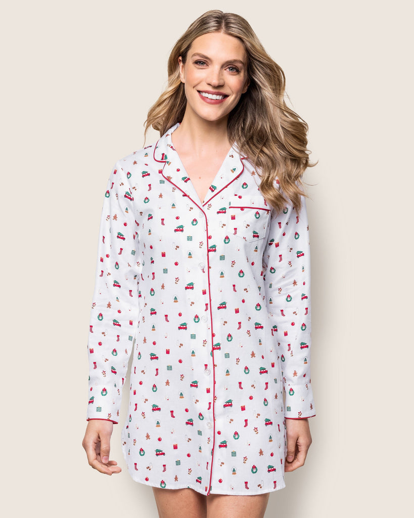 Women's Twill Nightshirt | Winter Nostalgia Nightshirts Petite Plume 